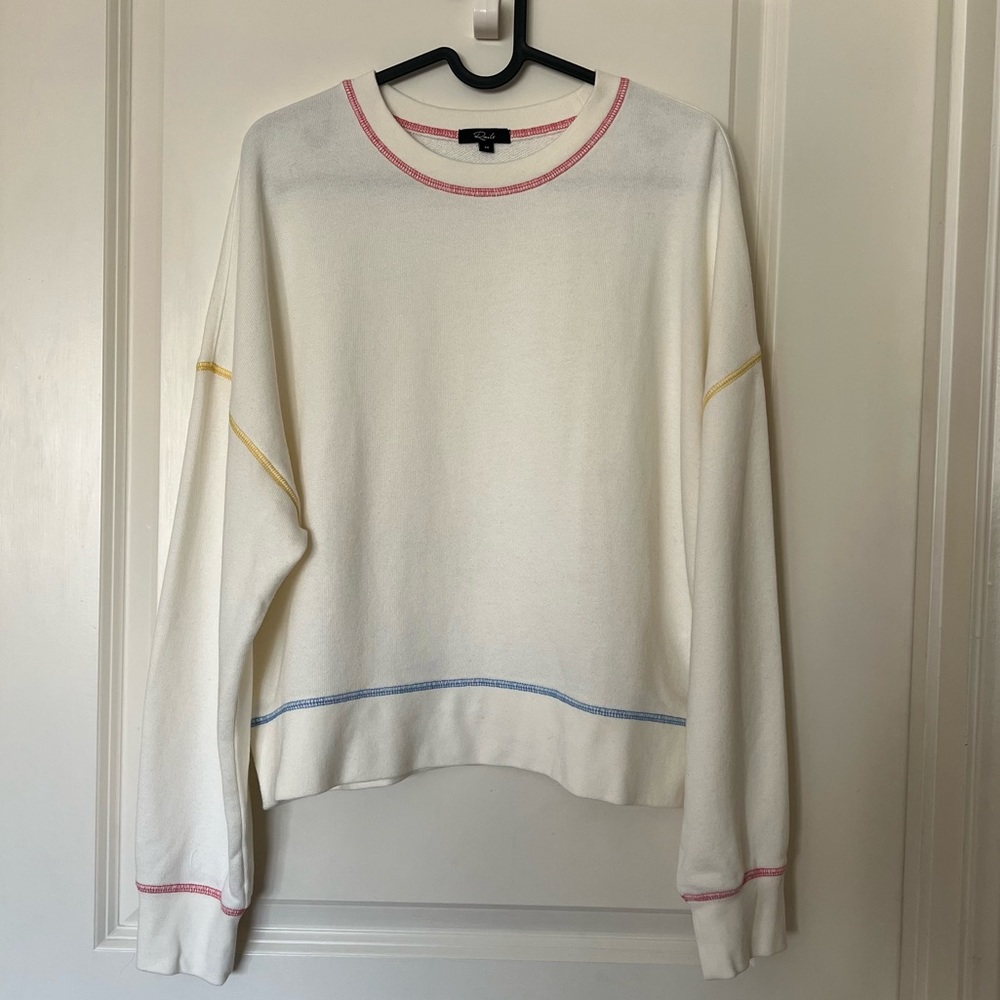 Rails Alice Cream Rainbow Stitch Crewneck - image 5